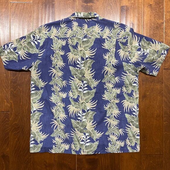 Royal Creations Vintage Hawaiian Casual Blue Green Button Front Shirt Men's XL - Picture 4 of 8